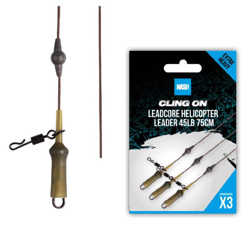 Nash Ready Tied Leadcore Helicopter Leader 75cm